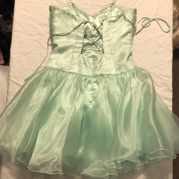 Mint green short prom dress - Picture 4 of 6